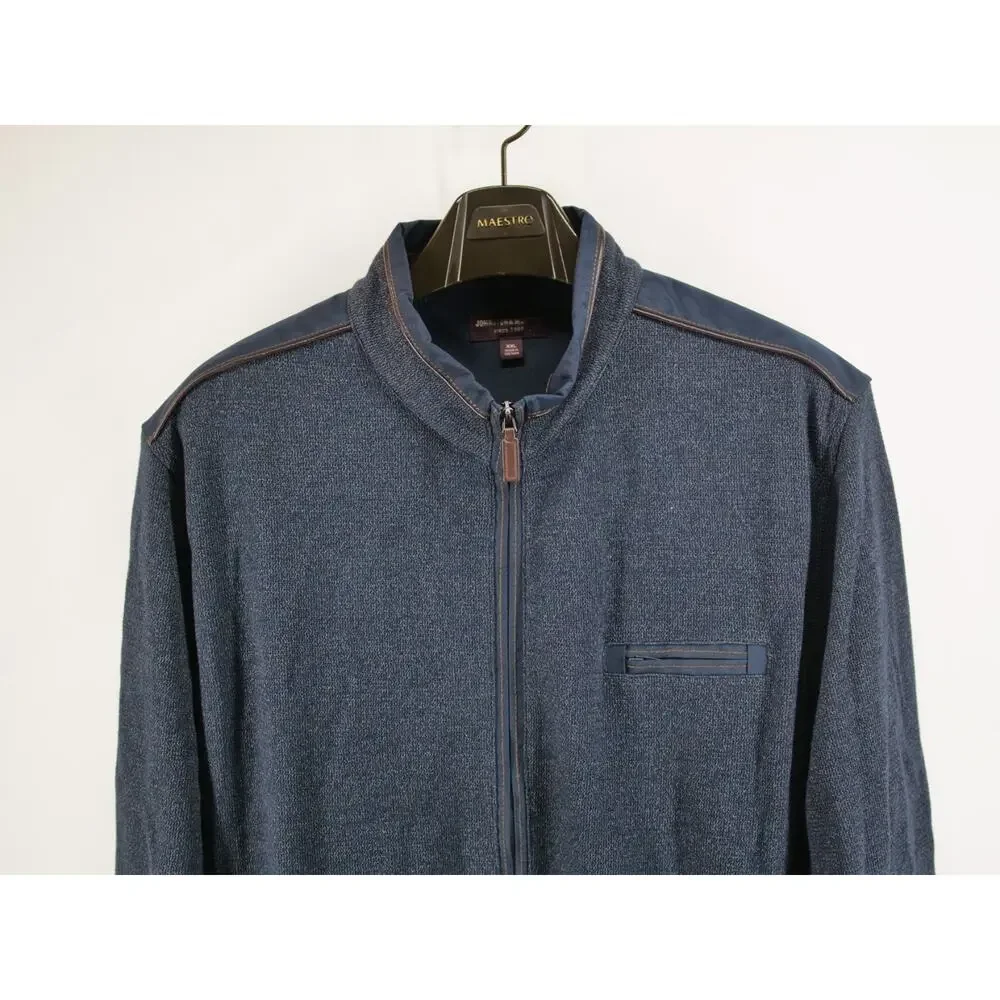Johnston & Murphy Jacket Mens 2XL Gray Full Zip Pockets Lightweight Casual